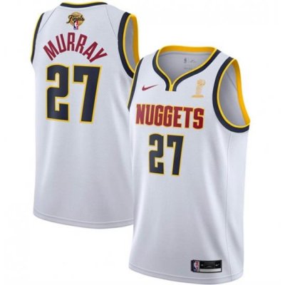 Men Denver Nuggets 27 Jamal Murray White 2023 Finals Association Edition Stitched Basketball Jersey