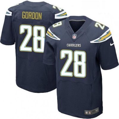 Men Nike Los Angeles Chargers 28 Melvin Gordon Elite Navy Blue Team Color NFL Jersey