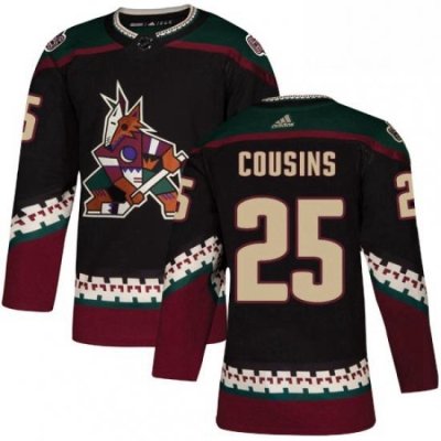 Mens Adidas Arizona Coyotes 25 Nick Cousins Authentic Black Alternate NHL Jersey