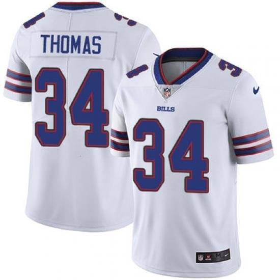 Nike Bills #34 Thurman Thomas White Mens Stitched NFL Vapor Untouchable Limited Jersey