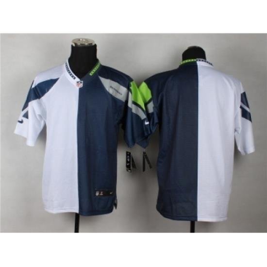 Nike Seattle Seahawks blank blue white Elite Split NFL Jersey