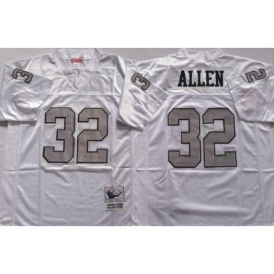 Oakland Raiders White #32 ALLEN White Stitched NFL Throwback Jersey