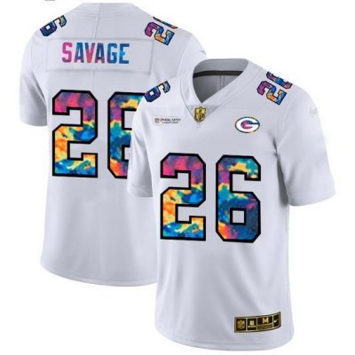 Green Bay Green Bay Green Bay Green Bay Packers 26 Darnell Savage Jr  Men White Nike Multi Color 2020 NFL Crucial Catch Limited NFL Jersey