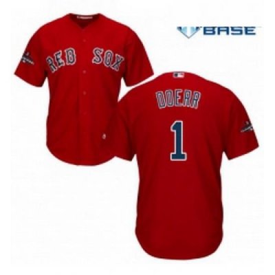 Youth Majestic Boston Red Sox 1 Bobby Doerr Authentic Red Alternate Home Cool Base 2018 World Series Champions MLB Jersey