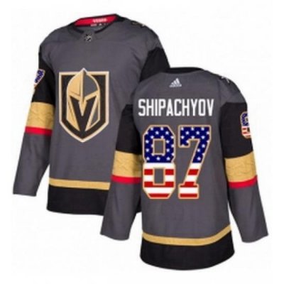 Mens Adidas Vegas Golden Knights 87 Vadim Shipachyov Authentic Gray USA Flag Fashion NHL Jersey