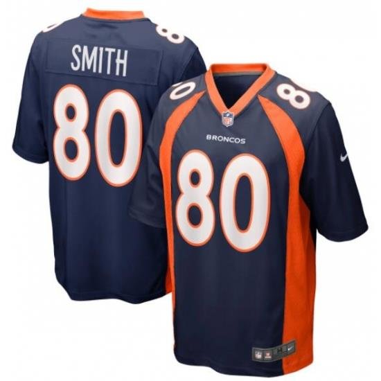 Men Nike Denver Broncos Rod Smith 80 Blue Vapor Limited Jersey