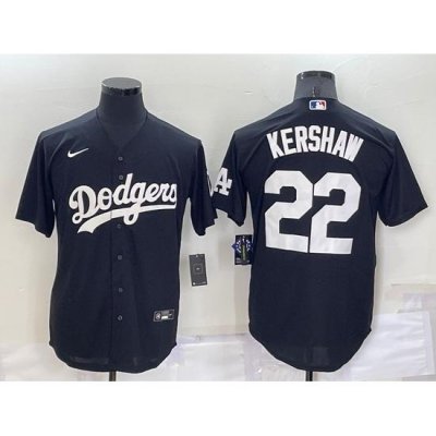 Men Los Angeles Dodgers 22 Clayton KershaW Black Cool Base Stitched Baseball Jerseyy