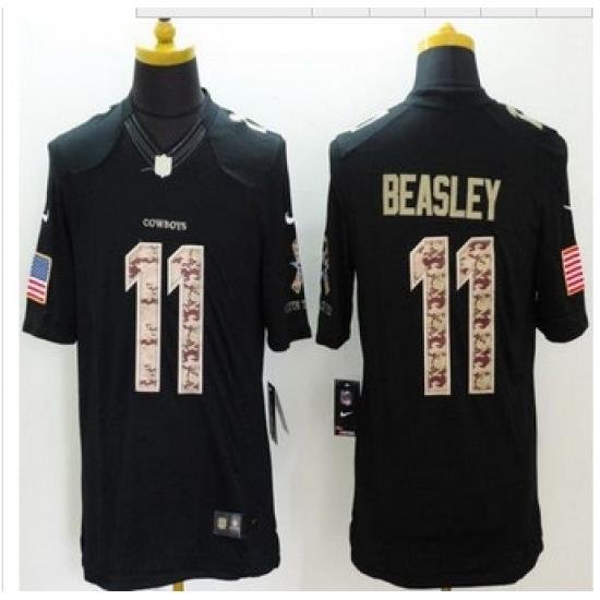 New Dallas Cowboys #11 Cole Beasley Black Men's Stitched NFL Limited Salute to Service Jersey