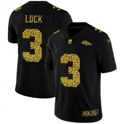 Denver Broncos 3 Drew Lock Men Nike Leopard Print Fashion Vapor Limited NFL Jersey Black