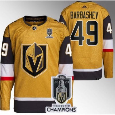 Men Women Youth Vegas Golden Knights #49 Ivan Barbashev Gold 2023 Stanley Cup Champions Stitched Jersey