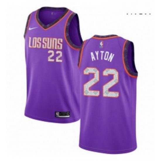 Mens Nike Phoenix Suns 22 Deandre Ayton Swingman Purple NBA Jersey 2018 19 City Editi