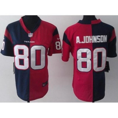 Women Nike Houston Texans 80 Andre Johnson Red Blue Split NFL Jerseys