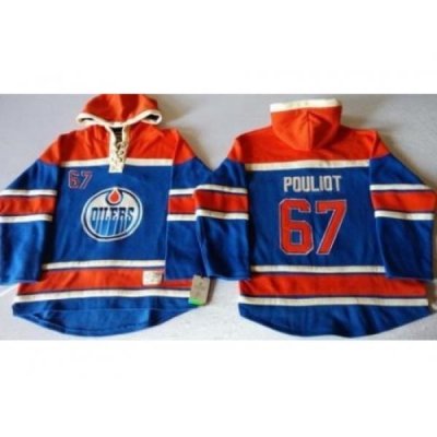 Edmonton Oilers #67 Benoit Pouliot Light Blue Sawyer Hooded Sweatshirt Stitched NHL Jersey