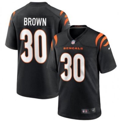 Men Cincinnati Bengals 30 Chase Brown Black Stitched Game Jersey