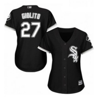 Womens Majestic Chicago White Sox 27 Lucas Giolito Authentic Black Alternate Home Cool Base MLB Jersey