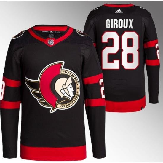 Men Ottawa Senators 28 Claude Giroux 2021 Black Stitched Home Jersey