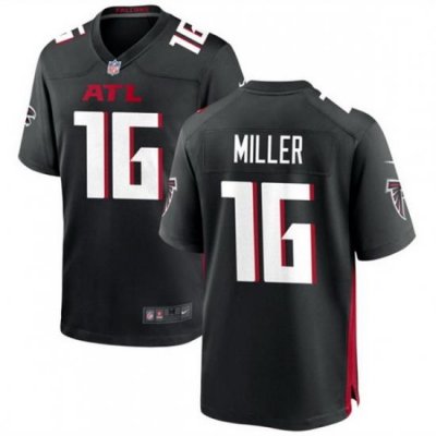 Men Atlanta Falcons 16 Scott Miller New Black Stitched Game Jersey