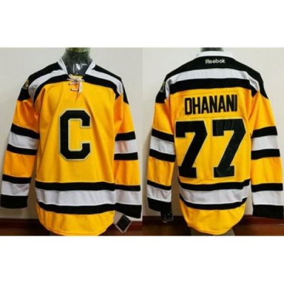 Bruins #77 Dhanani Yellow C Stitched NHL Jersey