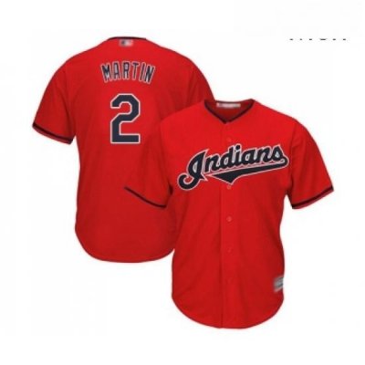 Mens Cleveland Indians 2 Leonys Martin Replica Scarlet Alternate 2 Cool Base Baseball Jersey