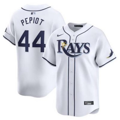 Men Tampa Bay Rays 44 Ryan Pepiot White Home Limited Stitched Baseball Jersey