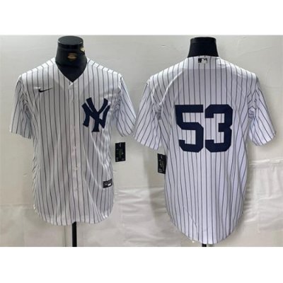 Men New York Yankees 53 Bobby Abreu White Cool Base Stitched Baseball Jersey