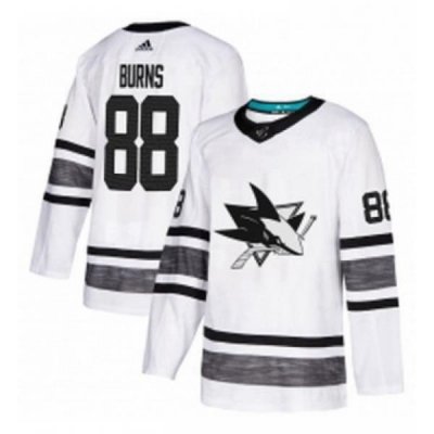 Mens Adidas San Jose Sharks 88 Brent Burns White 2019 All Star Game Parley Authentic Stitched NHL Jersey