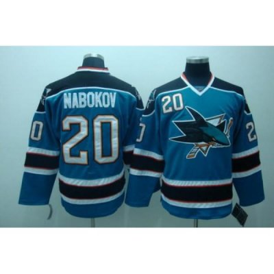 San Jose Sharks 20 Evgeni nabokov blue Jerseys