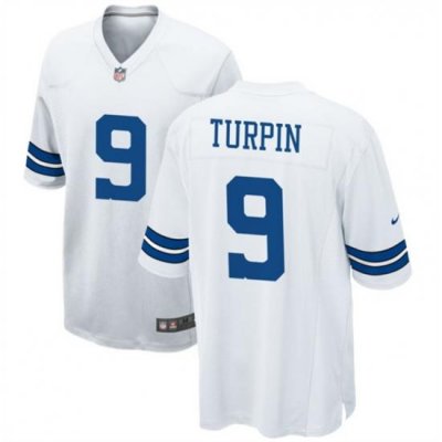 Men Dallas Cowboys 9 KaVontae Turpin White Stitched Football Game Jersey