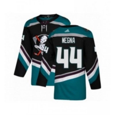 Youth Adidas Anaheim Ducks 44 Jaycob Megna Premier Black Teal Alternate NHL Jersey