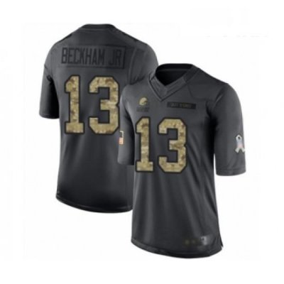 Youth Odell Beckham Jr Limited Black Nike Jersey NFL Cleveland Browns 13 2016 Salute to Service