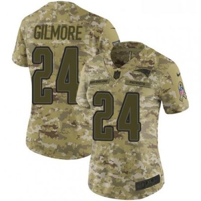 Womens Nike NeW England Patriots 24 Stephon Gilmore Limited Camo 2018 Salute to Service NFL Jersey