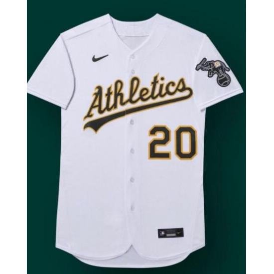 Men OAKLAND ATHLETICS #20 WHITE HOME TEAM JERSEY