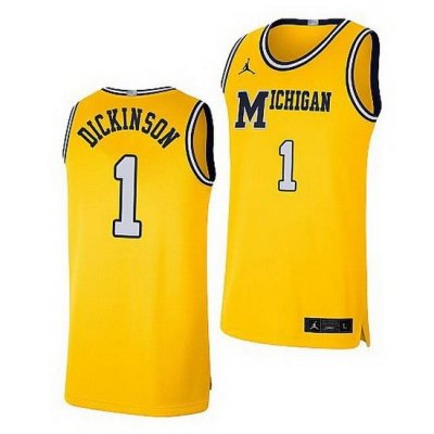 Michigan Wolverines Hunter Dickinson Maize Retro Limited Basketball Jersey