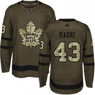 Mens Adidas Toronto Maple Leafs 43 Nazem Kadri Authentic Green Salute to Service NHL Jersey