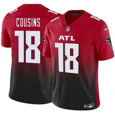 Men Atlanta Falcons 18 Kirk Cousins Red Black 2023 F U S E  Vapor Untouchable Limited Football Stitched Jersey