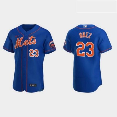 Men NeW York Mets 23 Javier Baez Men Nike Royal Authentic Alternate MLB Jersey