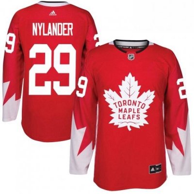 Mens Adidas Toronto Maple Leafs 29 William Nylander Authentic Red Alternate NHL Jersey