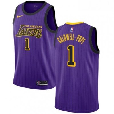 Womens Nike Los Angeles Lakers 1 Kentavious Caldwell Pope Swingman Purple NBA Jersey City Edition