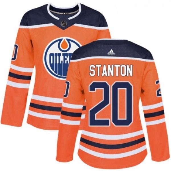 Womens Adidas Edmonton Oilers 20 Ryan Stanton Authentic Orange Home NHL Jersey