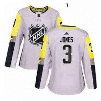 Womens Adidas Columbus Blue Jackets 3 Seth Jones Authentic Gray 2018 All Star Metro Division NHL Jersey