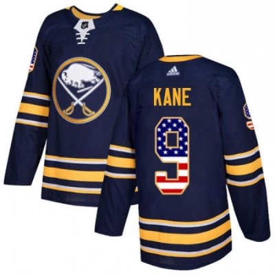 Mens Adidas Buffalo Sabres 9 Evander Kane Authentic Navy Blue USA Flag Fashion NHL Jersey