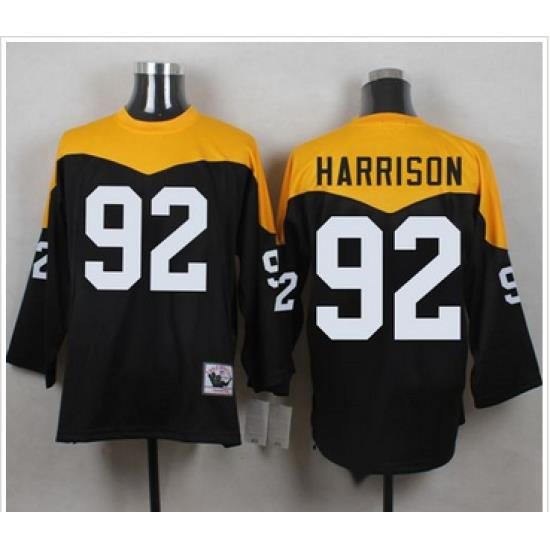 Mitchell And Ness 1967 Pittsburgh Steelers 92 James Harrison Black Yelllow Throwback Men 27s Stitch