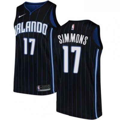 Youth Nike Orlando Magic 17 Jonathon Simmons Authentic Black Alternate NBA Jersey Statement Edition