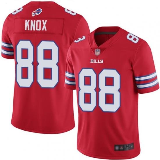 Bills 88 Dawson Knox Red Men Stitched Football Limited Rush Jersey