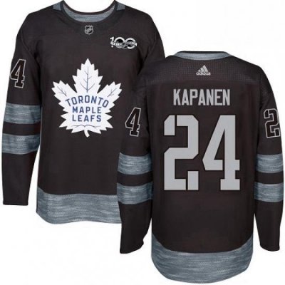 Mens Adidas Toronto Maple Leafs 24 Kasperi Kapanen Authentic Black 1917 2017 100th Anniversary NHL Jersey