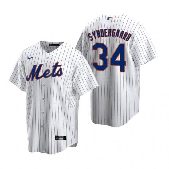 Mens Nike NeW York Mets 34 Noah Syndergaard White 2020 Home Stitched Baseball Jerse